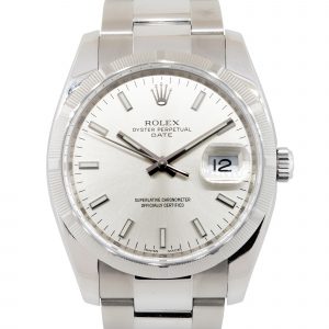Rolex 115210 Oyster Perpetual Date Stainless Steel Silver Dial Watch