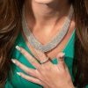 18k White Gold 36.24ctw Pave Diamond "V" Necklace - Image 9