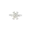 18k White Gold 1.60ctw Pear Shaped Diamond Flower Ring