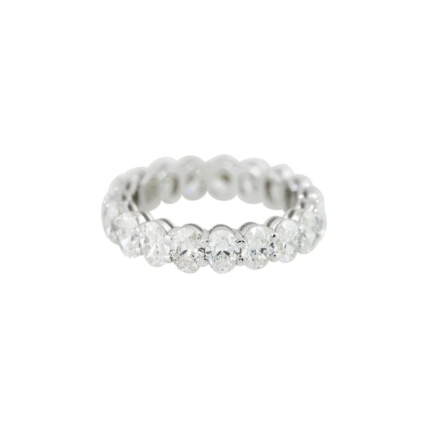18k White Gold 4.61ctw Oval Cut Diamond Eternity Band