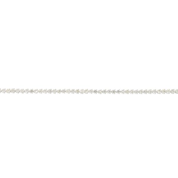 14k White Gold 3.61ctw Diamond Prong Set Tennis Bracelet