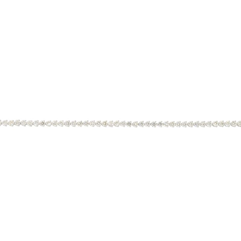 14k White Gold 3.61ctw Diamond Prong Set Tennis Bracelet
