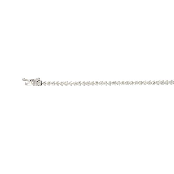 14k White Gold 3.61ctw Diamond Prong Set Tennis Bracelet