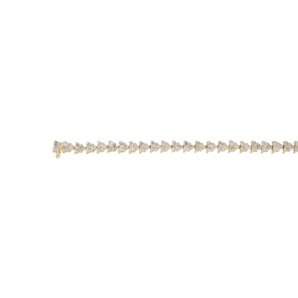 14k Yellow Gold 2.34ctw Diamond Triangle Shaped Tennis Bracelet