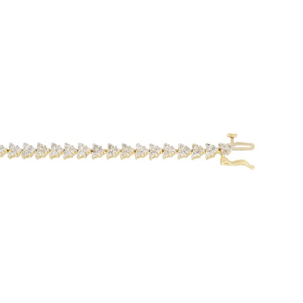 14k Yellow Gold 2.34ctw Diamond Triangle Shaped Tennis Bracelet