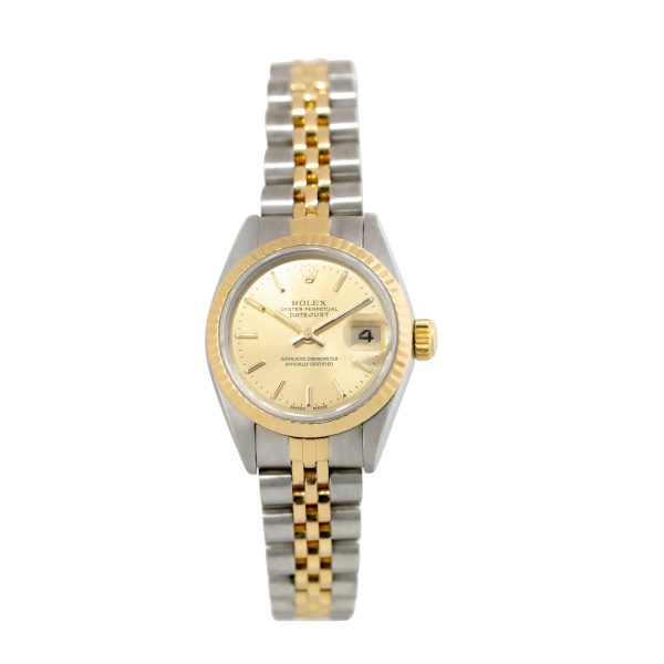 Rolex 69173 Datejust 18k Yellow Gold and Steel Fluted Bezel Ladies Watch