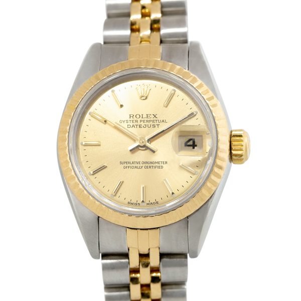 Rolex 69173 Datejust 18k Yellow Gold and Steel Fluted Bezel Ladies Watch