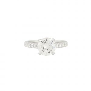 GIA Certified 18k White Gold 2.6ctw Round Brilliant Cut Diamond Engagement Ring