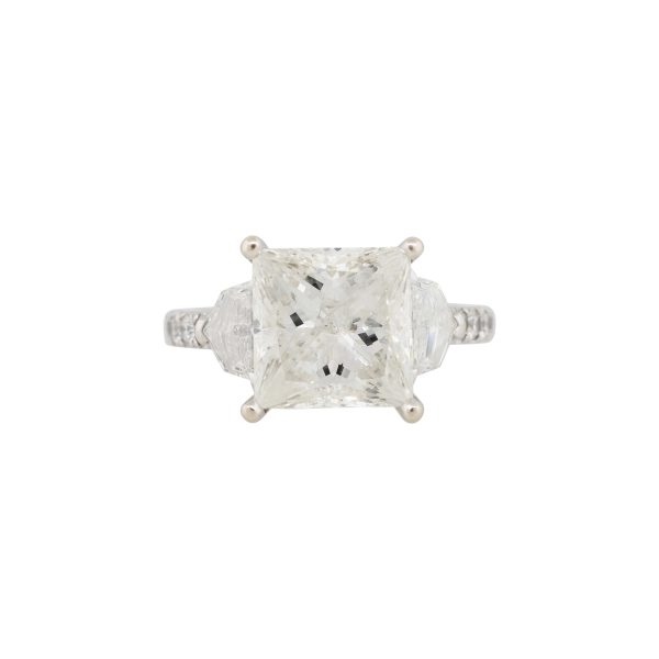 18k White Gold 5.54ctw Princess Cut Diamond Engagement Ring