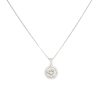 GIA Certified 18k White Gold 1.40ctw Diamond Halo Necklace