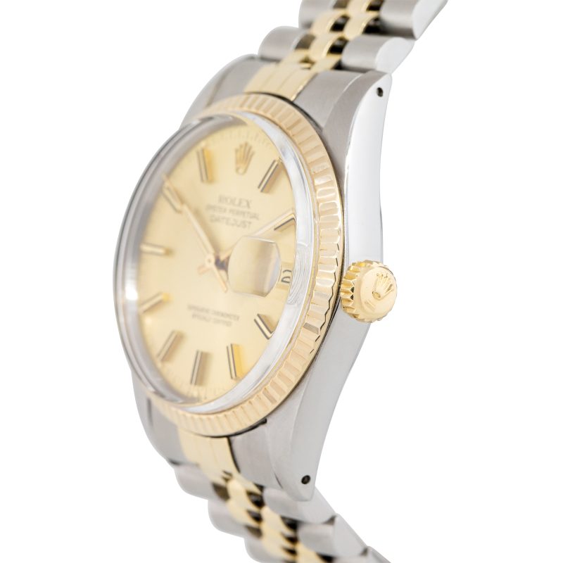 Rolex 16013 Datejust 18k Yellow Gold and Steel Fluted Bezel Watch