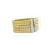 18k Two Tone 1.62ctw Thick Flexible Diamond Cuff Bracelet