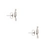18k White Gold 1.57ctw Round Brilliant & Baguette Cut Diamond Flower Earrings