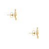18k Yellow Gold 1.57ctw Round Brilliant & Baguette Cut Diamond Flower Earrings