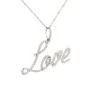 14k White Gold 1.25ctw Diamond Script Love Pendant Necklace