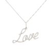14k White Gold 1.25ctw Diamond Script Love Pendant Necklace