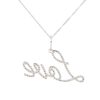 14k White Gold 1.25ctw Diamond Script Love Pendant Necklace