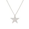 18k White Gold 0.90ctw Pave Diamond Star Pendant Necklace