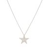 18k White Gold 0.90ctw Pave Diamond Star Pendant Necklace