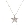 18k White Gold 0.90ctw Pave Diamond Star Pendant Necklace