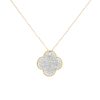 14k Yellow Gold 0.58ctw Pave Diamond Clover Necklace