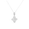14k White Gold 0.40ctw Pave Diamond Clover Necklace