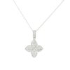 14k White Gold 0.40ctw Pave Diamond Clover Necklace