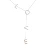 18k White Gold 0.51ctw Diamond LOVE Dangle Drop Necklace