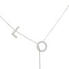 18k White Gold 0.51ctw Diamond LOVE Dangle Drop Necklace