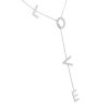 18k White Gold 0.51ctw Diamond LOVE Dangle Drop Necklace