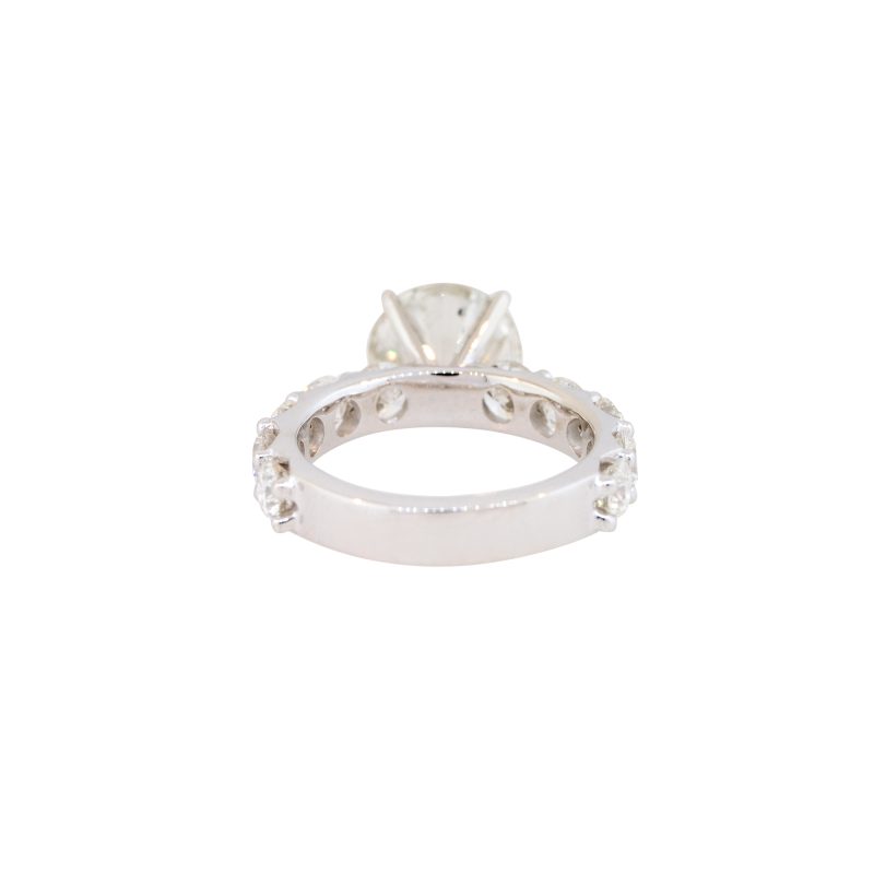 GIA Certified 14k White Gold 4.01ctw Round Brilliant Diamond Engagement Ring