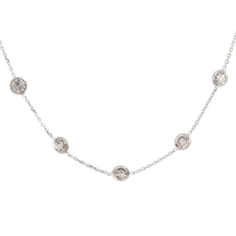 14k White Gold 22.87ctw Diamonds By The Yard 36" Necklace