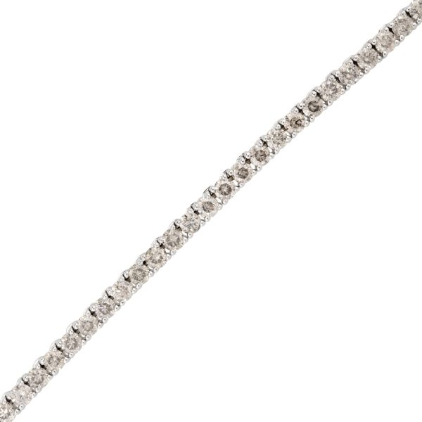14k White Gold 59.41ctw Round Brilliant Diamond Tennis Necklace