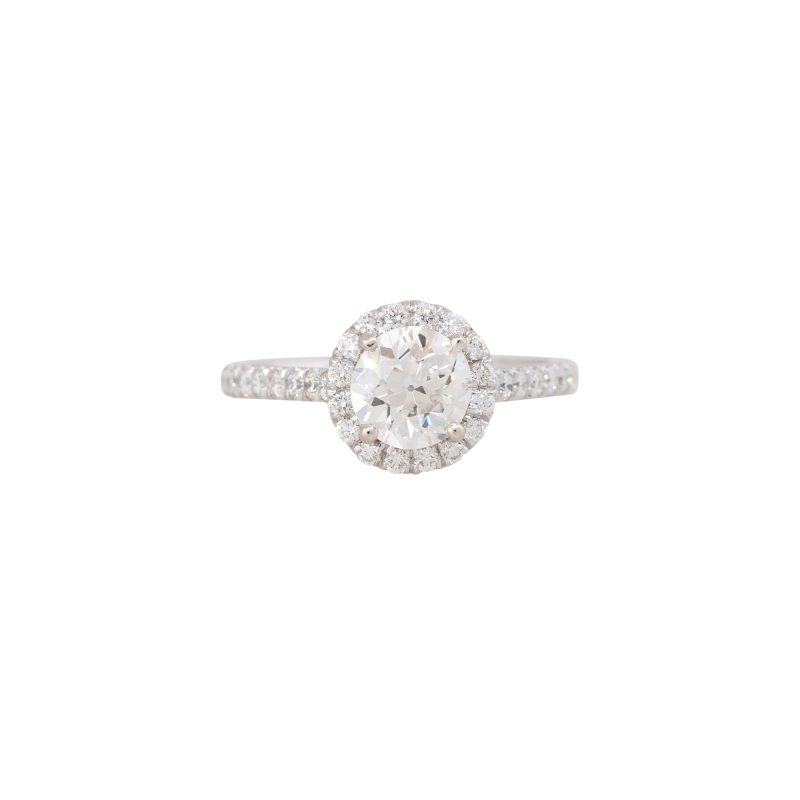 GIA Certified 14k White Gold 1.84ctw Old Euro Cut Diamond Engagement Ring