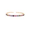 18k Rose Gold 4.93ct Colored Stones & 0.42ct Diamond Bangle Bracelet