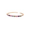 18k Rose Gold 4.93ct Colored Stones & 0.42ct Diamond Bangle Bracelet