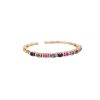 18k Rose Gold 4.93ct Colored Stones & 0.42ct Diamond Bangle Bracelet
