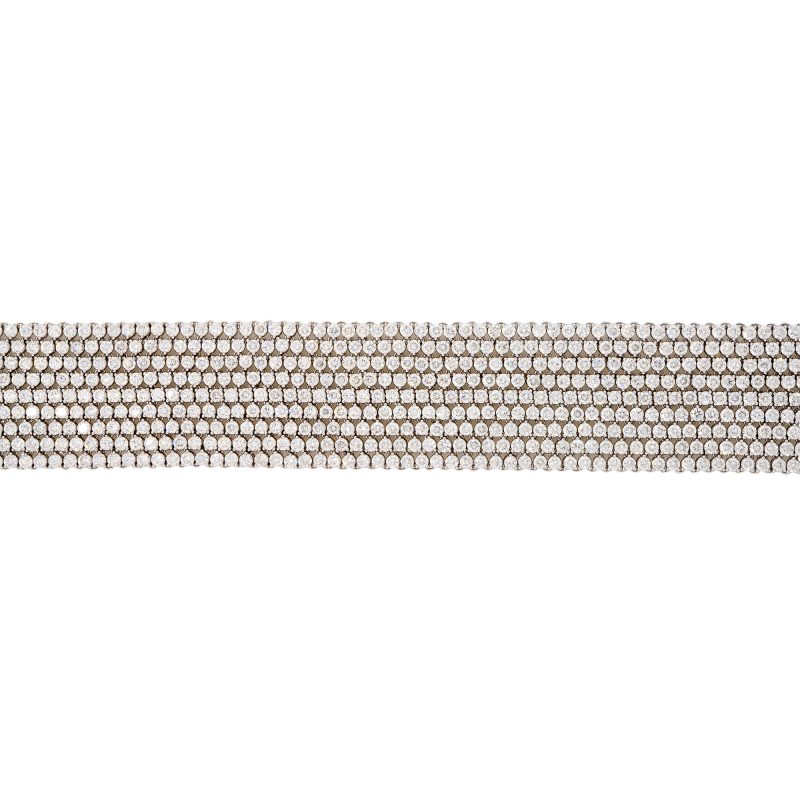 18k White Gold 27.9ct Diamond 9-Row Tennis Bracelet 