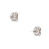 18k White Gold 2.98ctw Mosaic Diamond Square Shaped Earrings