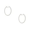18k White Gold 0.55ctw Diamond Oval Hoop Earrings