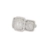 18k White Gold 2.45ctw Mosaic Diamond 3 Station Ring