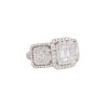 18k White Gold 2.45ctw Mosaic Diamond 3 Station Ring