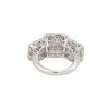 18k White Gold 2.45ctw Mosaic Diamond 3 Station Ring