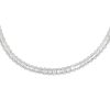 18k White Gold 14.69ctw Baguette & Round Brilliant Cut Diamond Scalloped Tennis Necklace