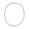 18k White Gold 14.69ctw Baguette & Round Brilliant Cut Diamond Scalloped Tennis Necklace - Image 4