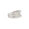 18k White Gold 4.33ctw Baguette Cut Diamond 3-Row Wide Ring