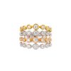 18k Tri-Color Gold 1.03ctw Diamond 4-Row Bezel Set Ring