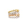 18k Tri-Color Gold 1.03ctw Diamond 4-Row Bezel Set Ring