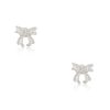 18k White Gold 1.26ctw Mosaic Diamond Bow Shaped Earrings