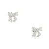 18k White Gold 1.26ctw Mosaic Diamond Bow Shaped Earrings